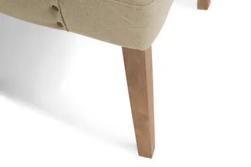 Viktoria Matstol & Köksstol i Tyg med Nitar och Bruna Träben - Beige - Möbler - Matplats - Matstol & köksstol