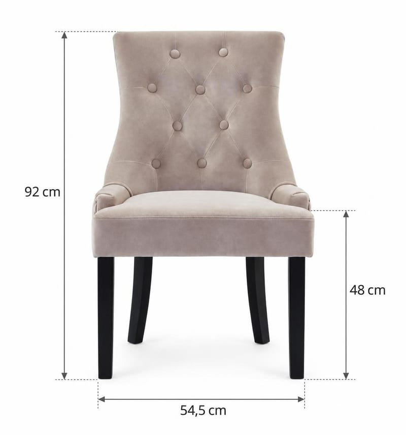 Viktoria Matstol Sammet - Sand/Beige - Möbler - Matplats - Matstol & köksstol