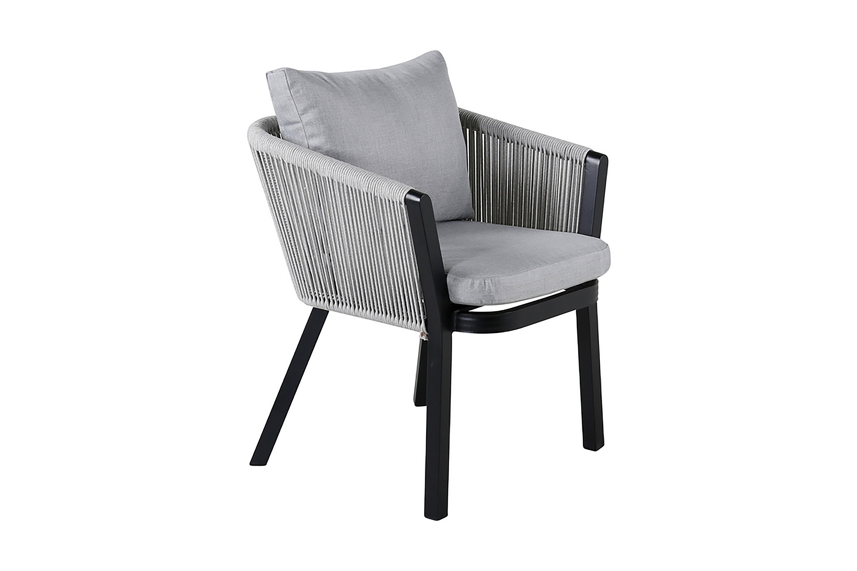 virya matstol med dyna - grå/svart