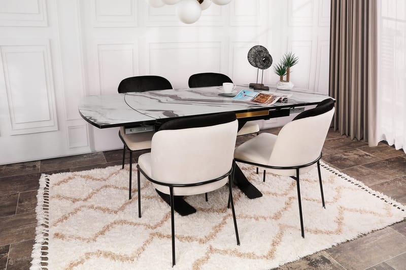 YAEL Matstol Svart/Beige 2-Pack - Möbler - Matplats - Matstol & köksstol
