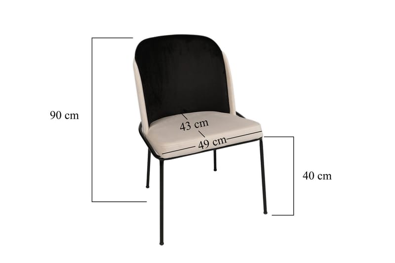 YAEL Matstol Svart/Beige 2-Pack - Möbler - Matplats - Matstol & köksstol