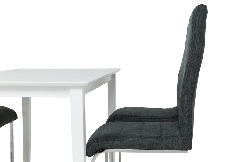 MELROSE Matbord 120 Vit + 4 SALA Stol Mörkgrå - Matgrupp & matbord med stolar