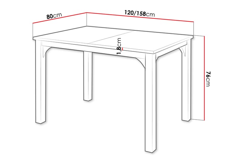 Millport Matbord 158 cm - Svart - Möbler - Matplats - Matbord & köksbord