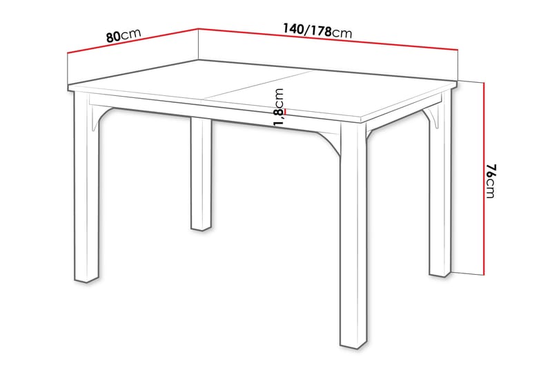 Millport Matbord 178 cm - Svart - Möbler - Matplats - Matbord & köksbord