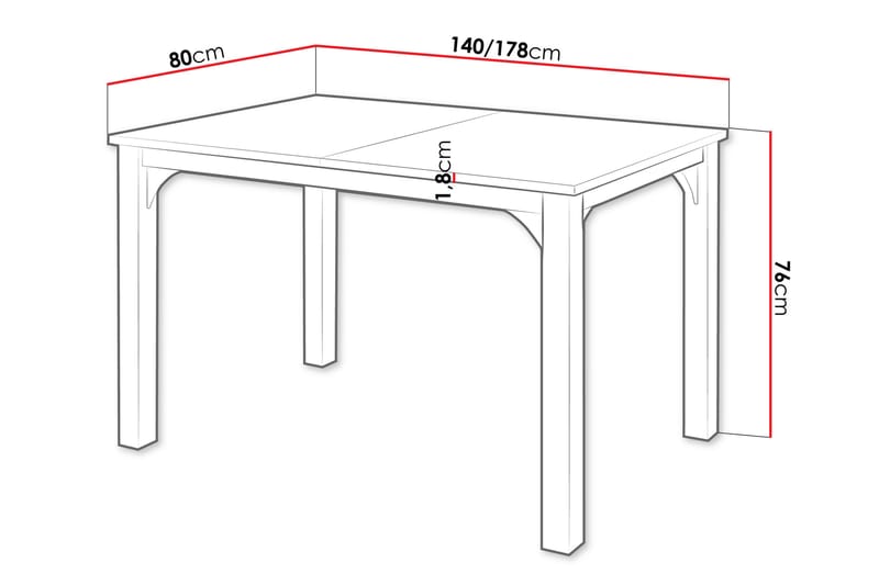 Millport Matbord 178 cm - Svart/Brun - Möbler - Matplats - Matbord & köksbord