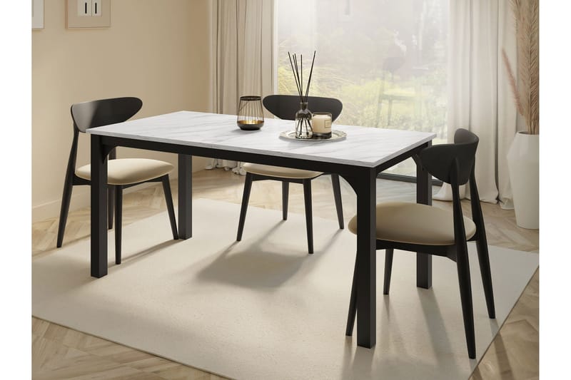 Millport Matbord 198 cm - Svart/Vit - Möbler - Matplats - Matbord & köksbord
