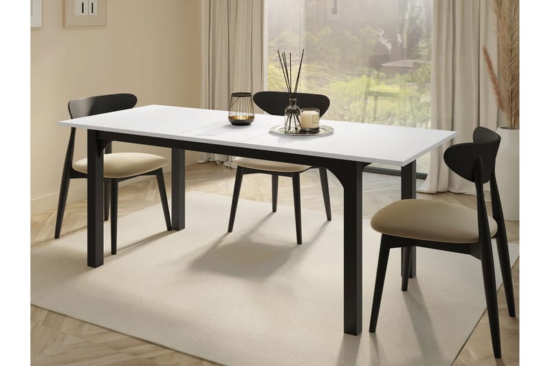 Millport Matbord 198 cm - Svart/Vit - Möbler - Matplats - Matbord & köksbord