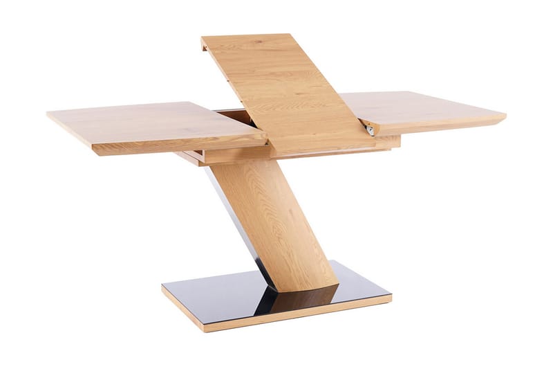 MIMICO Förlängningsbart Matbord 120 cm Glas/Ek/Svart - Bord - Matbord & köksbord