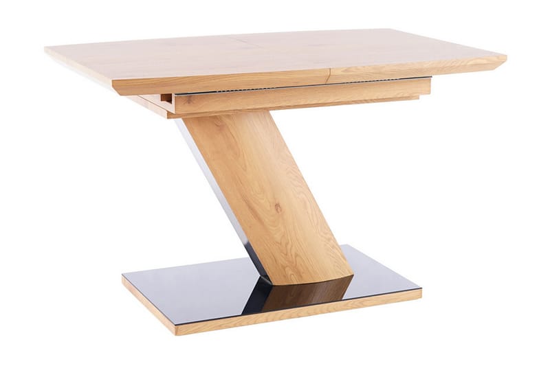 MIMICO Förlängningsbart Matbord 120 cm Glas/Ek/Svart - Bord - Matbord & köksbord
