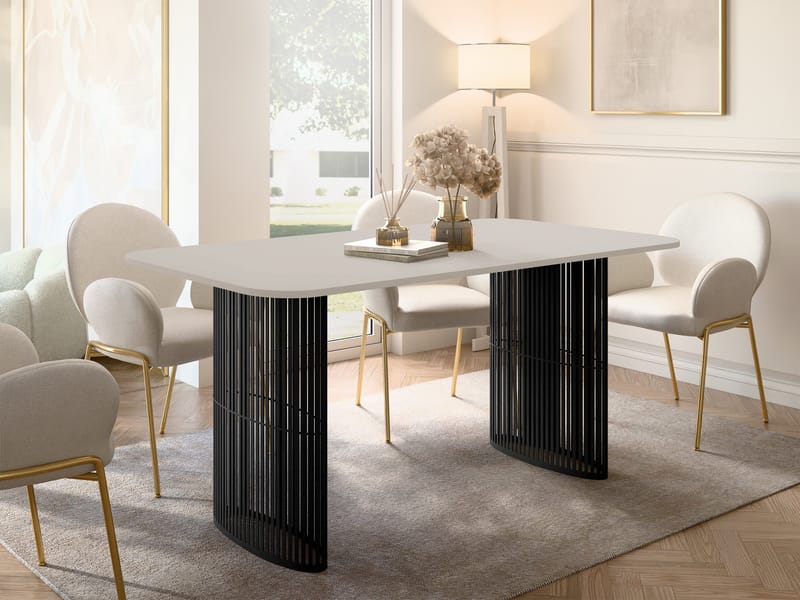 Mirion Matbord förlängningsbart 160-236 cm - svart / beige - Möbler - Matplats - Matbord & köksbord