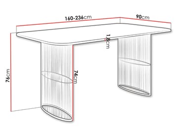 Mirion Matbord förlängningsbart 160-236 cm - Svart marmor - Möbler - Matplats - Matbord & köksbord