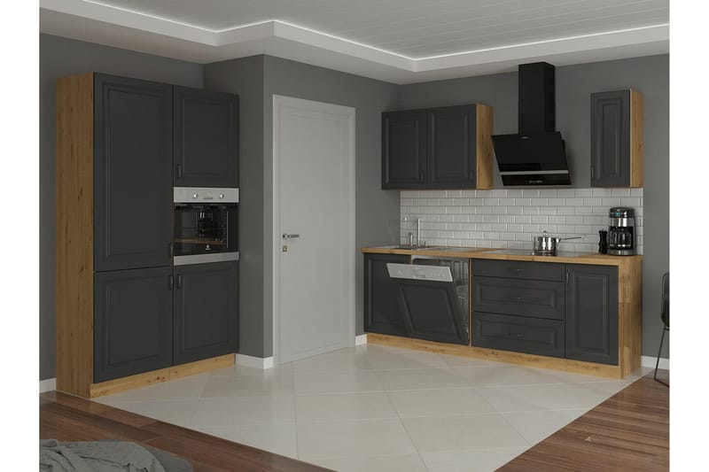 Templemore Möbelset För Kök & Matplats Black/Dark Wood - Möbler - Matplats - Möbelset för kök & matplats
