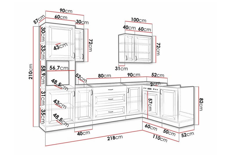 Templemore Möbelset För Kök & Matplats Black/Wood - Möbler - Matplats - Möbelset för kök & matplats
