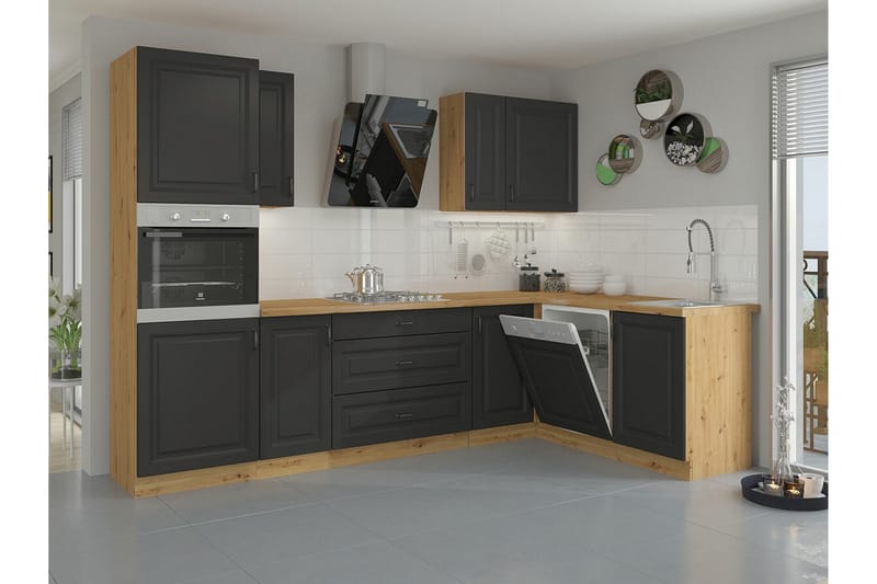 Templemore Möbelset För Kök & Matplats Black/Wood - Möbler - Matplats - Möbelset för kök & matplats