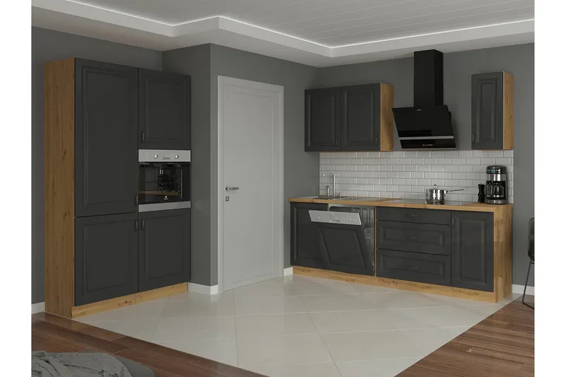 Templemore Möbelset För Kök & Matplats Black/Wood - Möbler - Matplats - Möbelset för kök & matplats