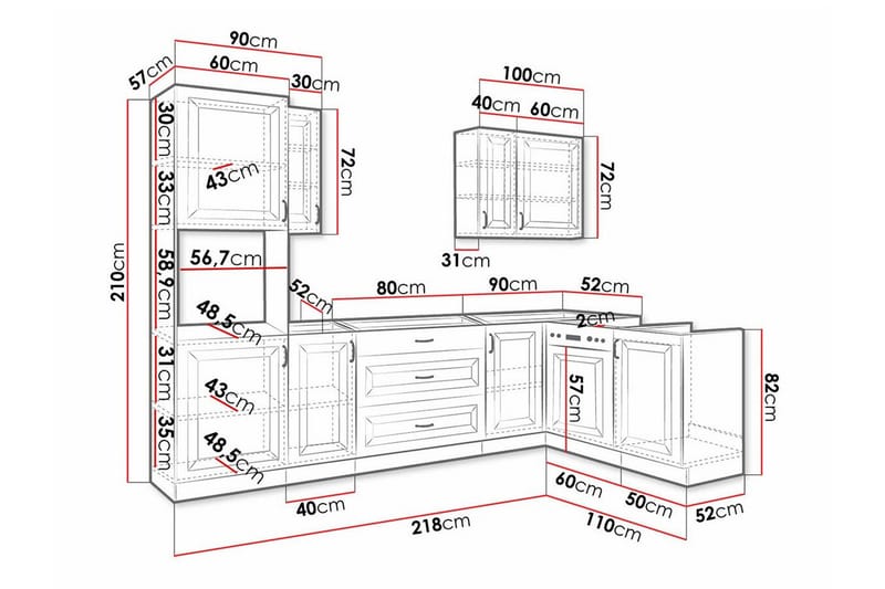Templemore Möbelset För Kök & Matplats White/Wood - Möbler - Matplats - Möbelset för kök & matplats