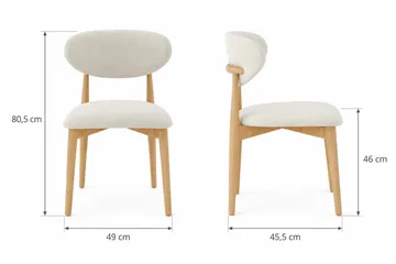 Molly Matstol i trä med tygsits - Ek/Beige - Möbler - Matplats - Matstol & köksstol