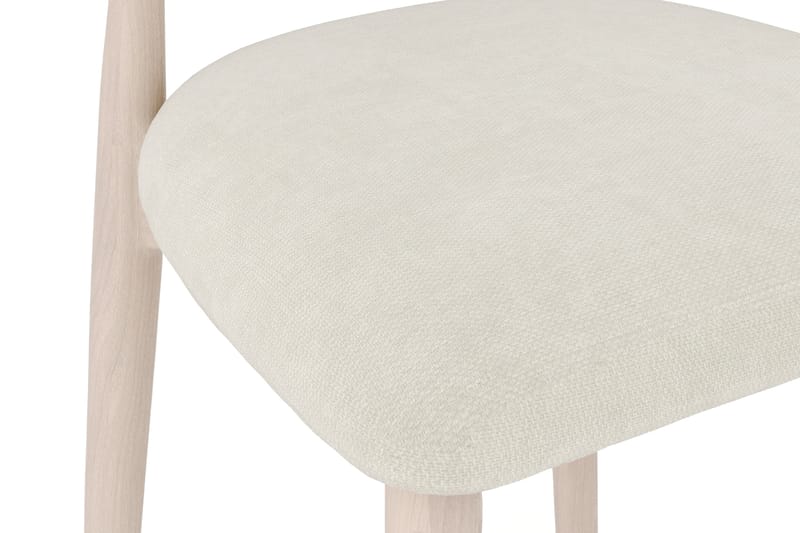 Molly Matstol i trä med tygsits - Whitewash/Beige - Möbler - Matplats - Matstol & köksstol