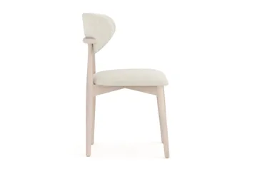 Molly Matstol i trä med tygsits - Whitewash/Beige - Möbler - Matplats - Matstol & köksstol