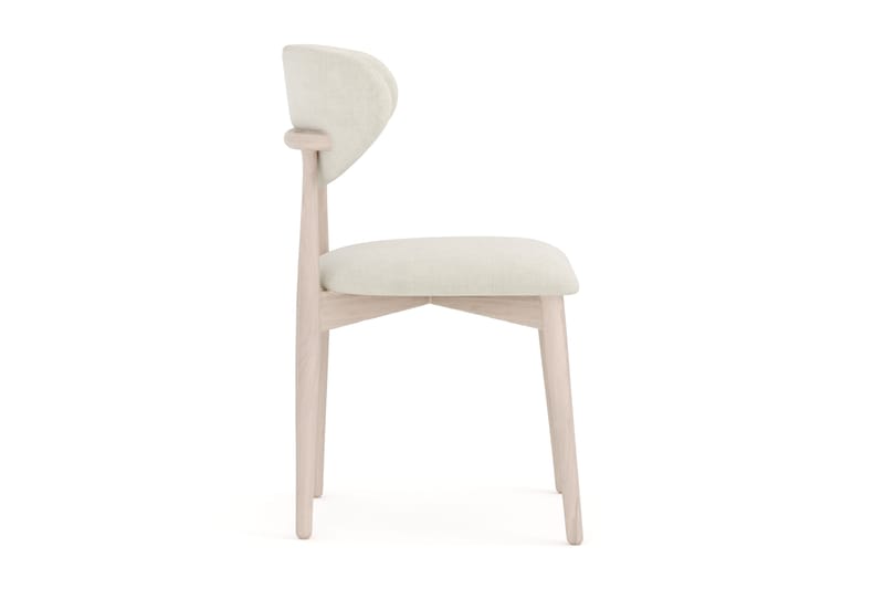 Molly Matstol i trä med tygsits - Whitewash/Beige - Möbler - Matplats - Matstol & köksstol
