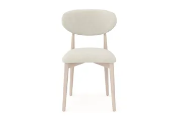 Molly Matstol i trä med tygsits - Whitewash/Beige - Möbler - Matplats - Matstol & köksstol