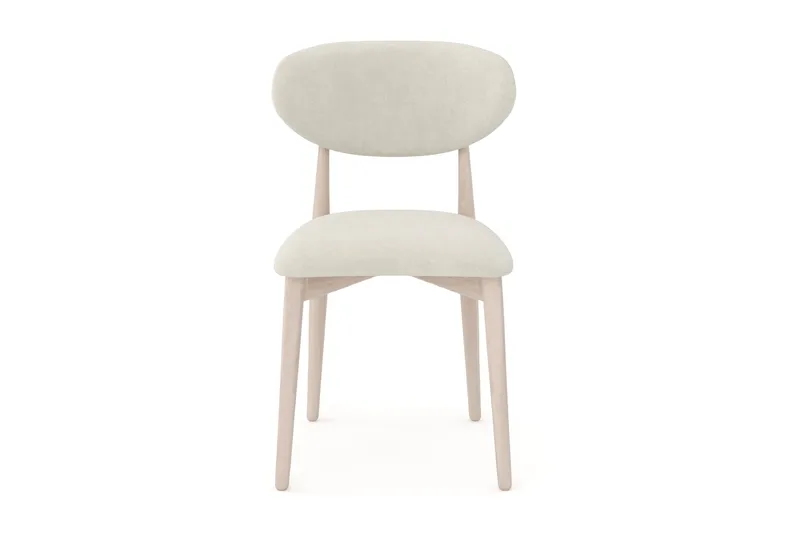 Molly Matstol i trä med tygsits - Whitewash/Beige - Möbler - Matplats - Matstol & köksstol
