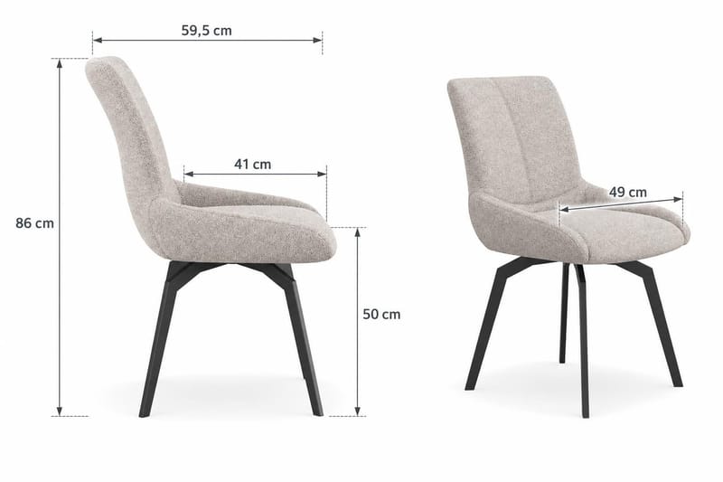 Mora Matstol & Köksstol med Snurrfunktion Klädd i Tyg - Mörkbeige - Möbler - Matplats - Matstol & köksstol