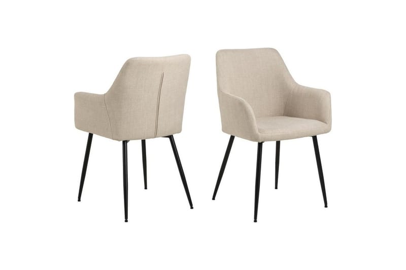 Motona Matgrupp Rund 120 cm + 4 st Nielsby Matstolar - Svart/Beige - Möbler - Matplats - Matgrupp & matbord med stolar
