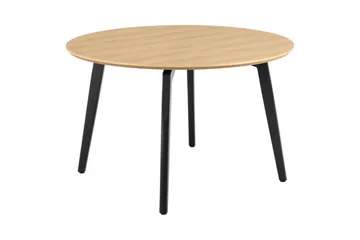 Motona Matgrupp Rund 120 cm + 4 st Salaman Matstolar - Svart/Beige - Möbler - Matplats - Matgrupp & matbord med stolar