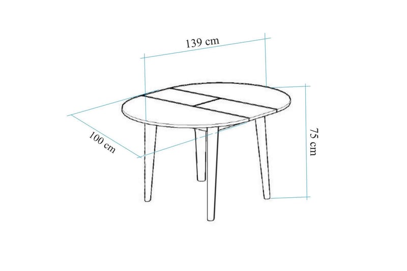 MUNDIN Matbord 100 cm Vit - Bord - Matbord & köksbord