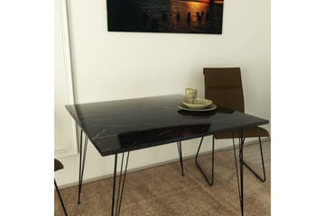Murtwell Rektangulärt Matbord 90 cm i Sten med Marmorutseende - Svart|Vit - Möbler - Matplats - Matbord & köksbord