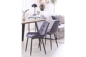 Mustadfors Sammetsstol 2-pack - Grå - Möbler - Matplats - Matstol & köksstol