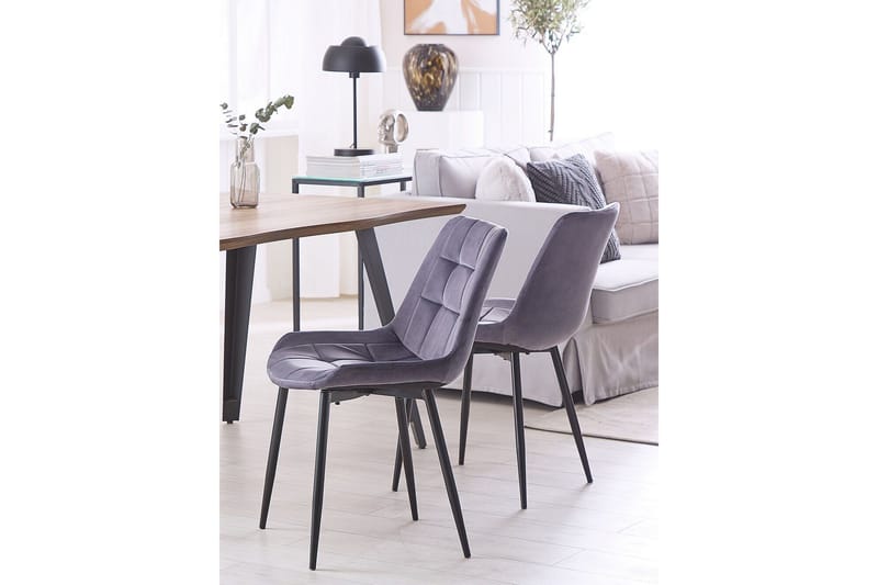 Mustadfors Sammetsstol 2-pack - Grå - Möbler - Matplats - Matstol & köksstol