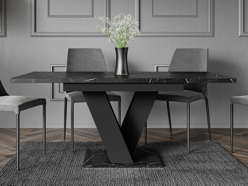 Nand Förlängningsbart Matbord 120-160 cm Rektangulär - Svart - Möbler - Matplats - Matbord & köksbord