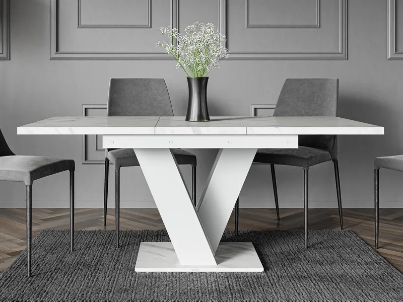 Nand Förlängningsbart Matbord 120-160 cm Rektangulär - Vit - Möbler - Matplats - Matbord & köksbord