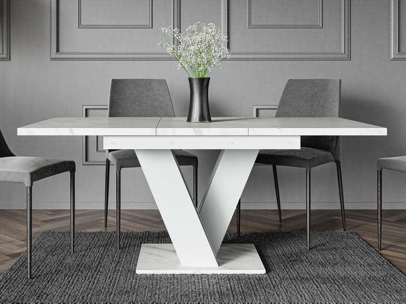 Nand Förlängningsbart Matbord 120-160 cm Rektangulär - Vit - Möbler - Matplats - Matbord & köksbord