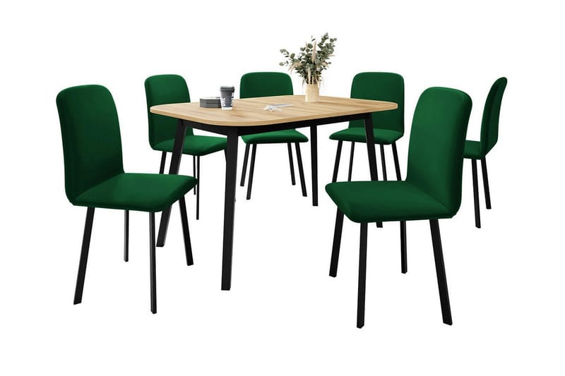 Narberth Matgrupp Brun/Grön/Svart - Matgrupp & matbord med stolar