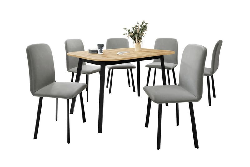 Narberth Matgrupp Grå/Svart - Matgrupp & matbord med stolar