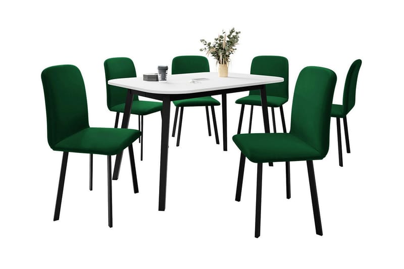 Narberth Matgrupp Grön/Svart - Matgrupp & matbord med stolar
