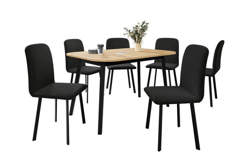 Narberth Matgrupp Svart/Brun - Matgrupp & matbord med stolar