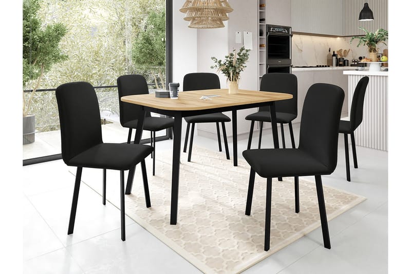 Narberth Matgrupp Svart/Brun - Matgrupp & matbord med stolar