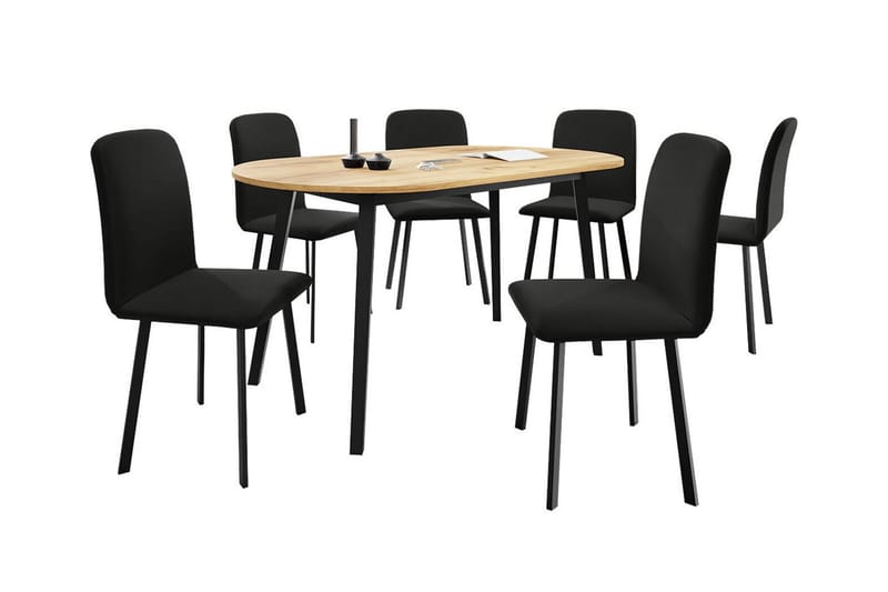Narberth Matgrupp Svart/Trä - Matgrupp & matbord med stolar