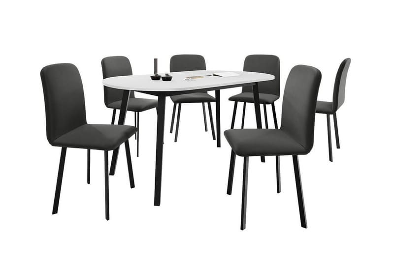 Narberth Matgrupp Svart/Vit - Matgrupp & matbord med stolar