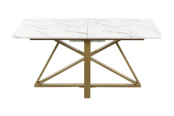 Nettuno Matbord Förlängningsbart 160-200x90 cm - Vit/Guld - Möbler - Matplats - Matbord & köksbord