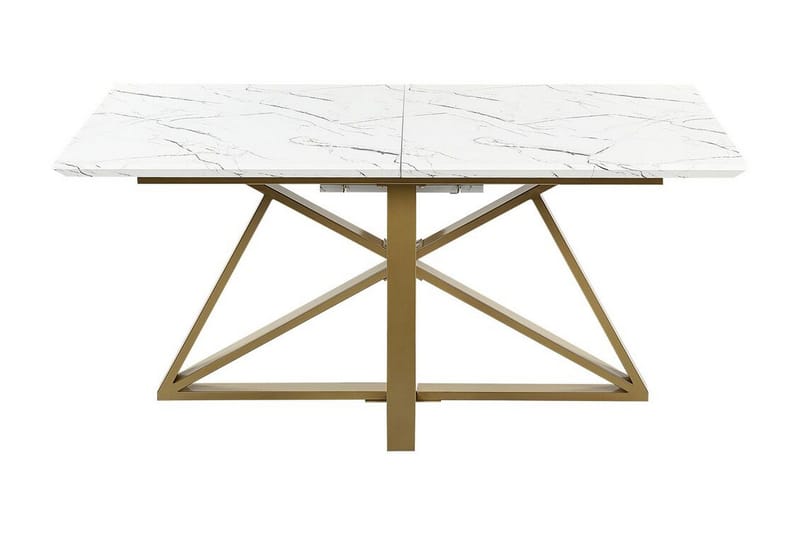 Nettuno Matbord Förlängningsbart 160-200x90 cm - Vit/Guld - Möbler - Matplats - Matbord & köksbord