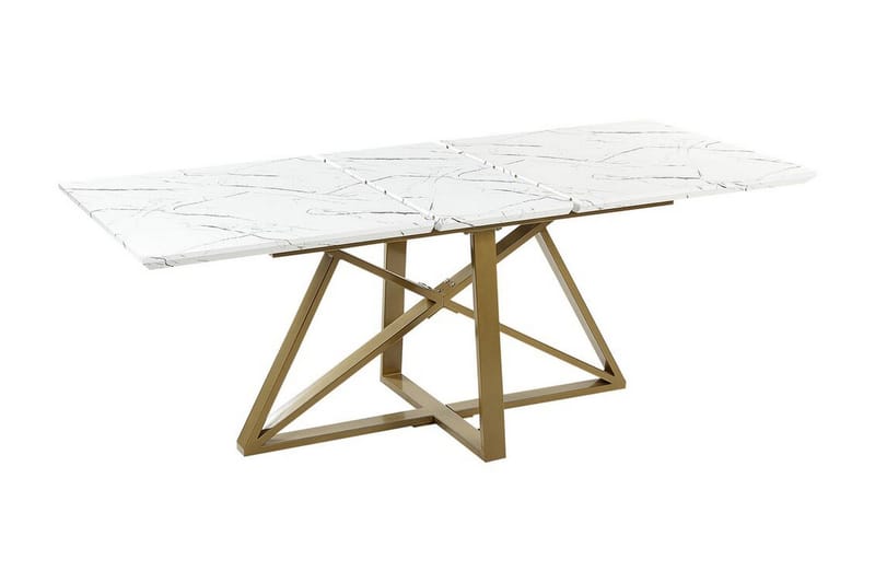 Nettuno Matbord Förlängningsbart 160-200x90 cm - Vit/Guld - Möbler - Matplats - Matbord & köksbord