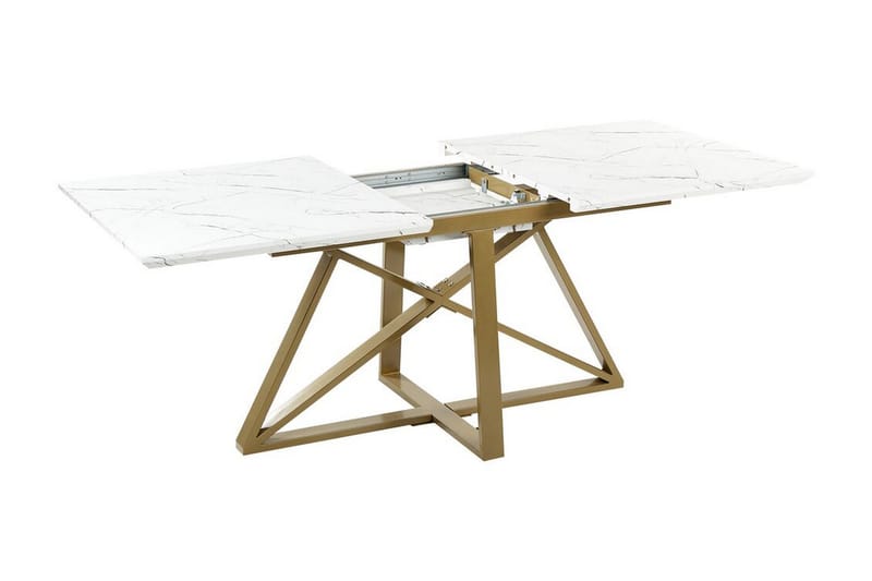 Nettuno Matbord Förlängningsbart 160-200x90 cm - Vit/Guld - Möbler - Matplats - Matbord & köksbord