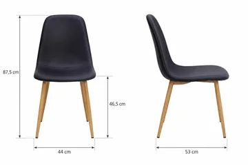 Nibe Matstol & Köksstol i Konstläder med Metallben i Ekutseende - Svart - Möbler - Matplats - Matstol & köksstol