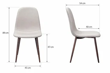 Nibe Matstol & Köksstol i Tyg med Metallben i Valnötsutseende - Beige - Möbler - Matplats - Matstol & köksstol
