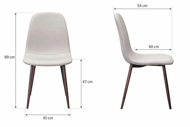 Nibe Matstol & Köksstol i Tyg med Metallben i Valnötsutseende - Beige - Möbler - Matplats - Matstol & köksstol